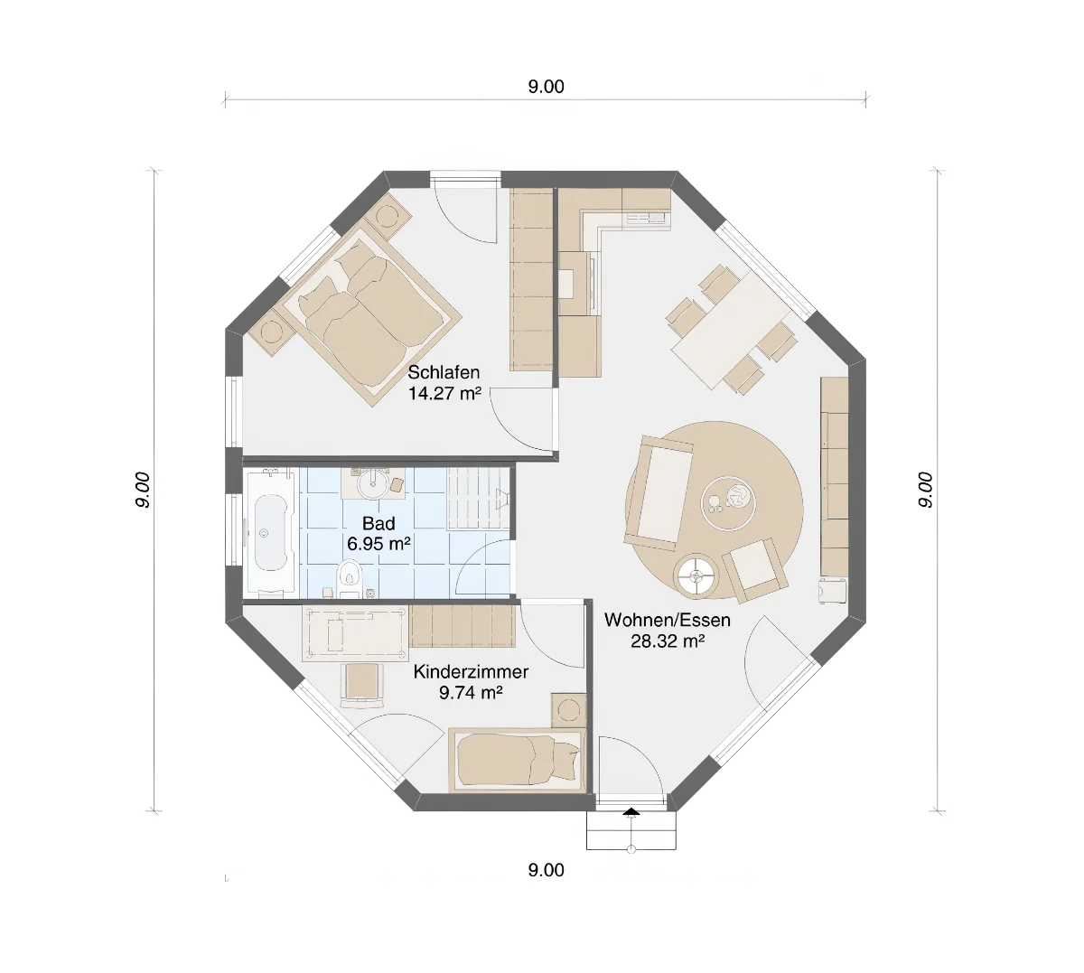 Grundriss Oktagon-Tiny