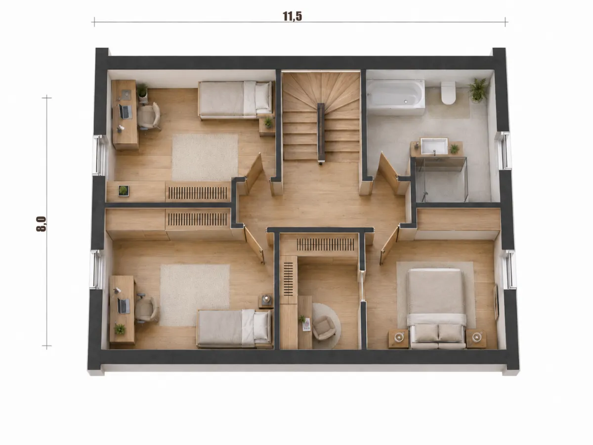 Grundriss Dachgeschoss Vision 148