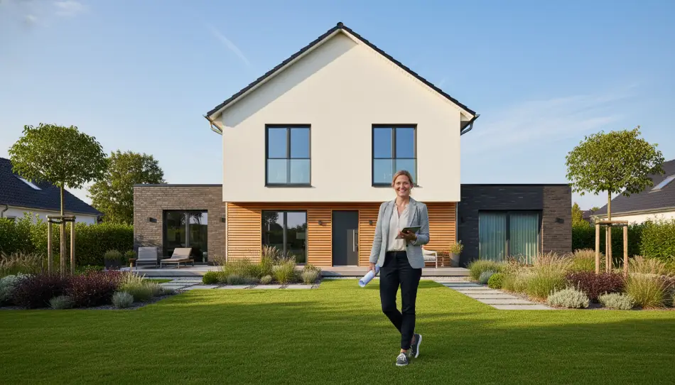 Architektin im Garten