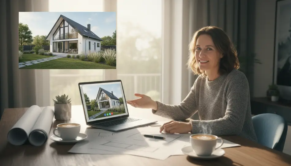 Architektin bei der Planung