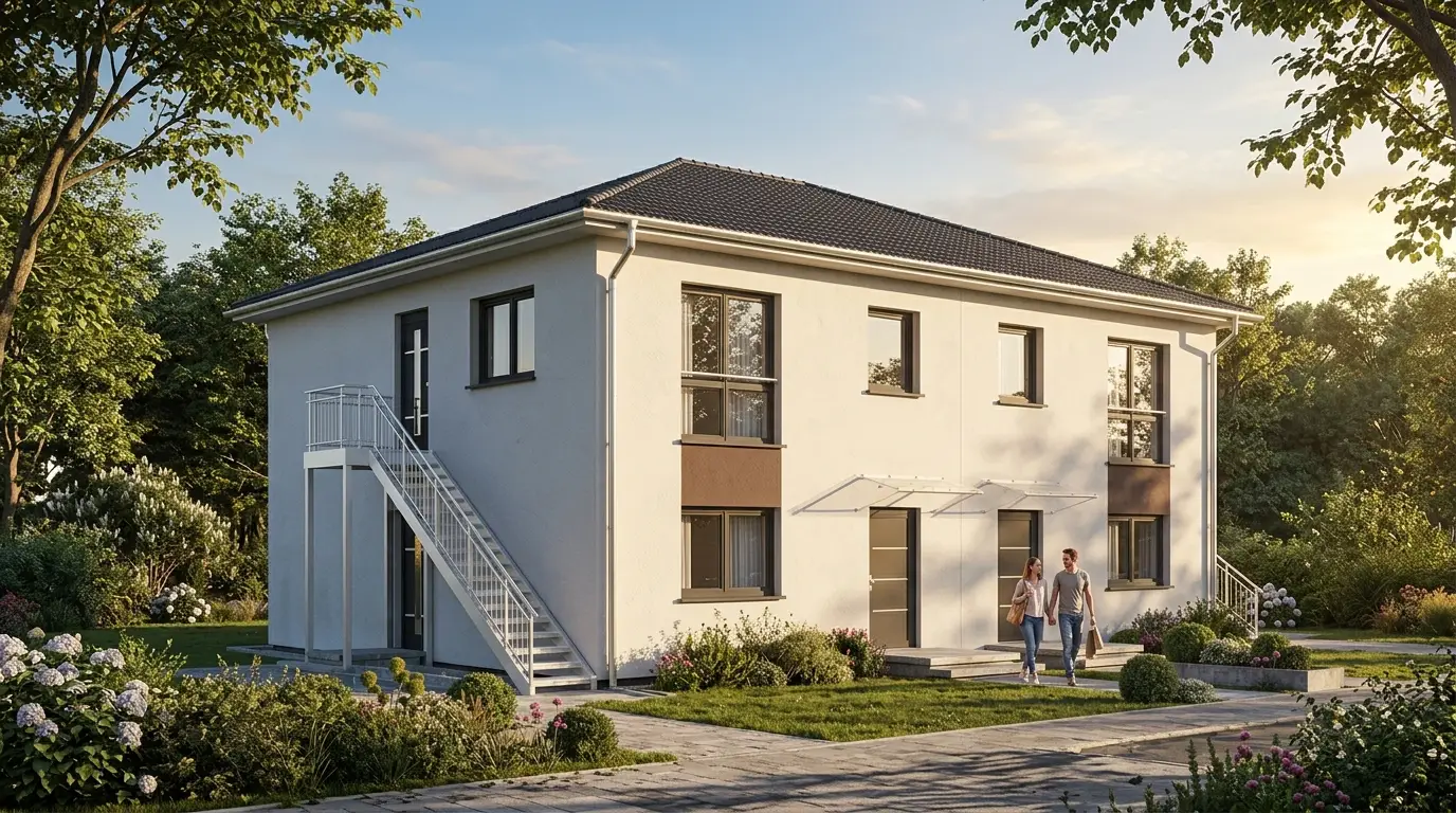 ZFH Duo, Zweifamilienhaus als Doppelhaushälfte, Außenansicht