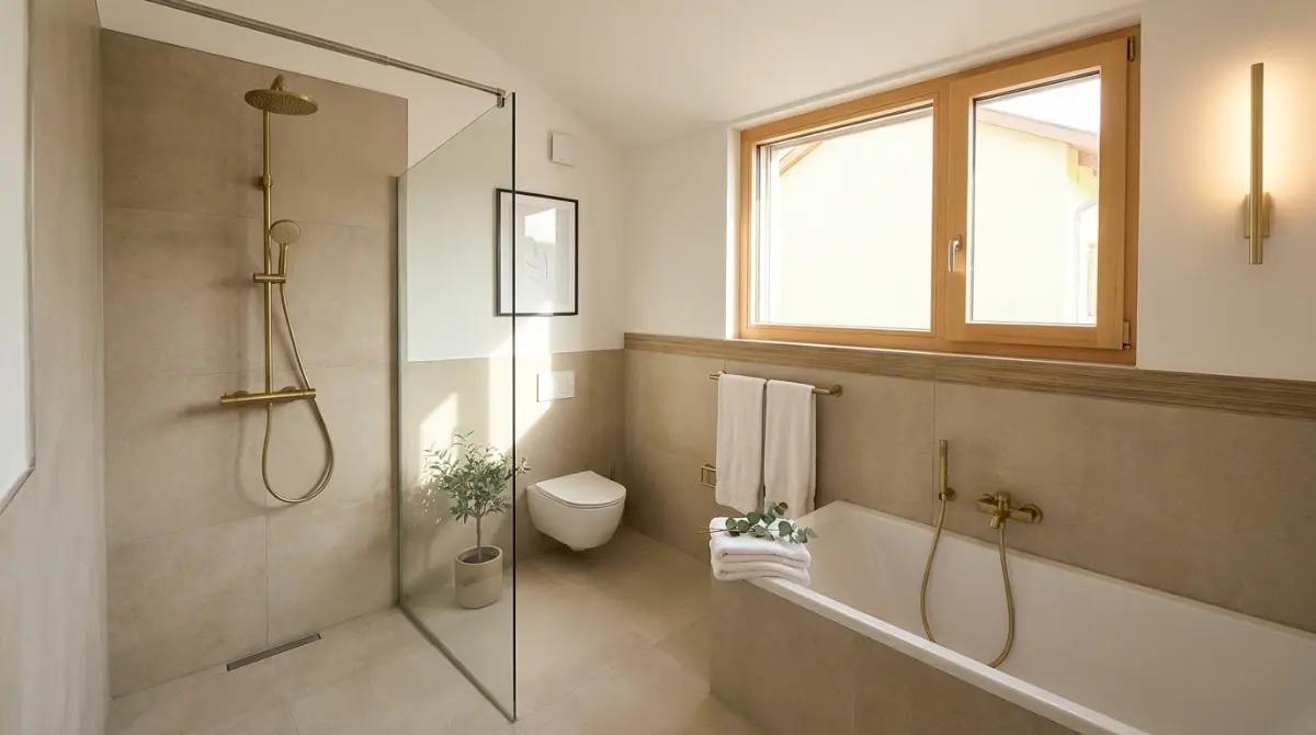 Tageslichtbad mit Duo-Badewanne